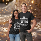 Schattige Just Married Word Art Datum bruiloft toe T-shirt