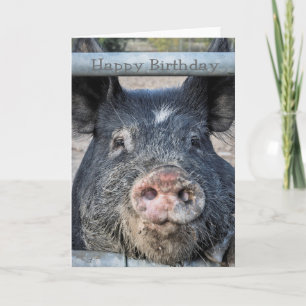 schattige kaart van Pig Birthday