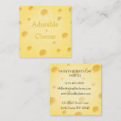 Schattige Kaas Charming Cheese Slice Vierkante Visitekaartje (Voorkant / Achterkant)