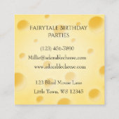 Schattige Kaas Charming Cheese Slice Vierkante Visitekaartje (Achterkant)