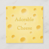 Schattige Kaas Charming Cheese Slice Vierkante Visitekaartje (Voorkant)