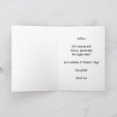 Schattige kabouter bier St. Patrick's Dag kaart (Binnen)