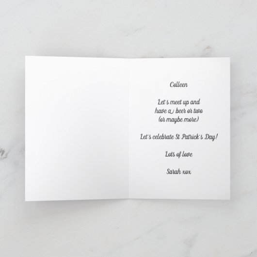 Schattige kabouter bier St. Patrick's Dag kaart (Binnen)