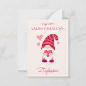 Schattige kabouter die hart vasthoudt in de klas o notitiekaartje (Voorkant)