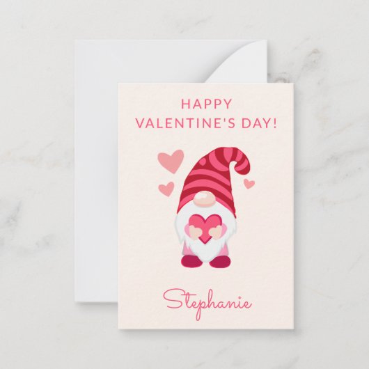 Schattige kabouter die hart vasthoudt klas Valenti Notitiekaartje (Voorkant)