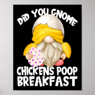 Schattige Kabouter in Gele Kip Kostuum Kippen Poep Poster