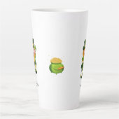 Schattige kabouter, kalligrafie & pot met goud latte mok (Voorkant)