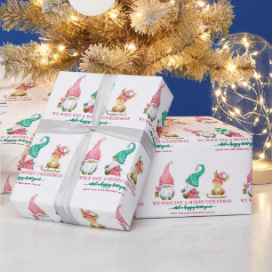Schattige Kabouter Kerst Cadeaupapier