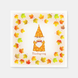 Schattige Kabouter & Kleurrijke Herfstbladeren Servet