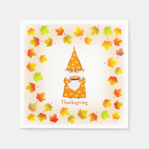 Schattige Kabouter & Kleurrijke Herfstbladeren Servet