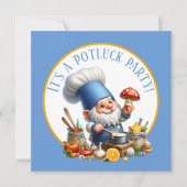 Schattige kabouter kok potluck feestje kaart (Voorkant)