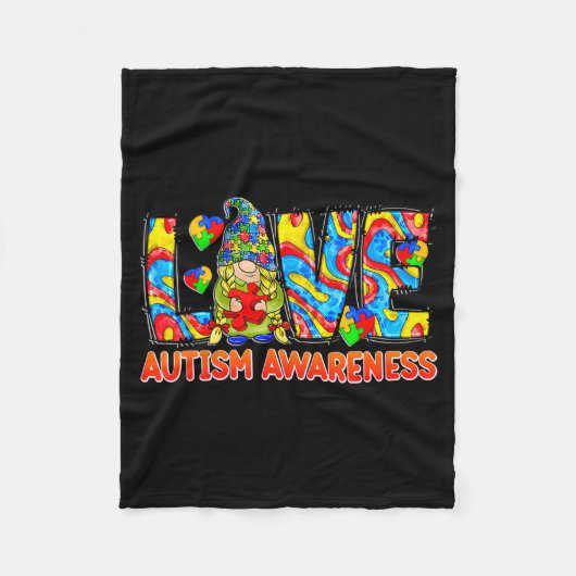 Schattige kabouter liefde puzzel autisme bewustwor fleece deken (Voorkant)