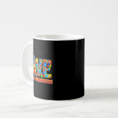 Schattige kabouter liefde puzzel autisme bewustwor koffiemok (Voorkant links)