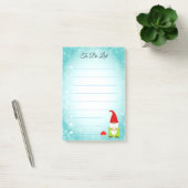 Schattige kabouter op turquoise & witte gelinieerd post-it® notes (Kantoor)