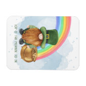 Schattige kabouter pot met goud aangepaste St. Pat Magneet (Horizontaal)