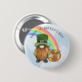 Schattige kabouter pot met goud aangepaste St. Pat Ronde Button 5,7 Cm (Voorkant /achterkant)
