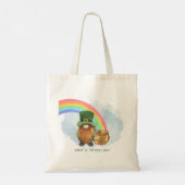 Schattige kabouter pot met goud aangepaste St. Pat Tote Bag (Achterkant)