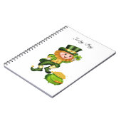 Schattige kabouter & pot met goud notitieboek (Linkerzijde)