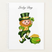Schattige kabouter & pot met goud planner (Voorkant)