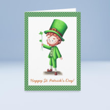 Schattige kabouter St. Patrick's Dag wenskaart