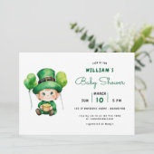 schattige kabouter St. Patrick's Day baby shower Kaart (Staand voorkant)
