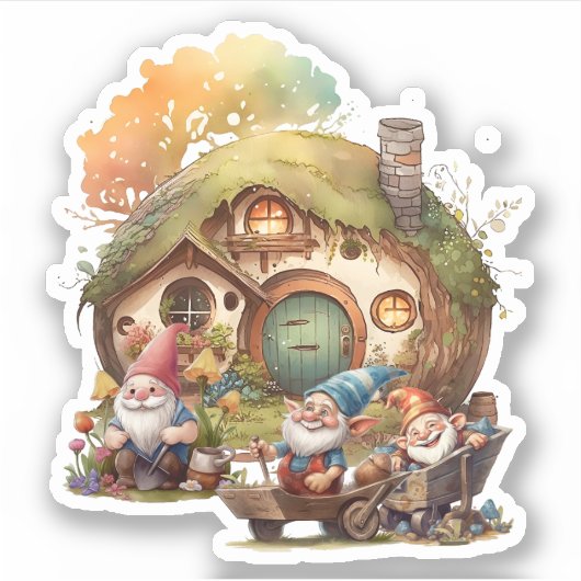 Schattige Kabouter Sticker (Voorkant)