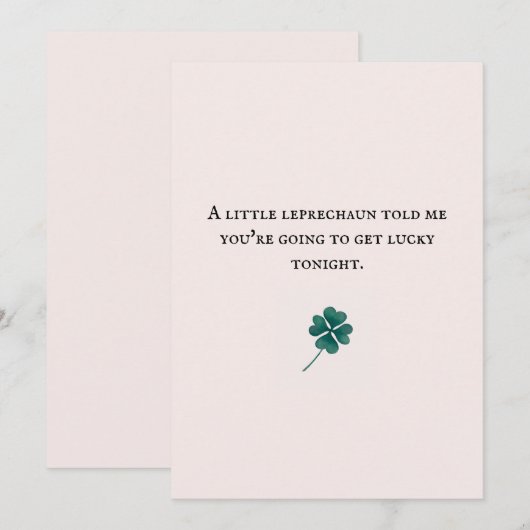 schattige kabouter vierbladige klaver kaart koppel (Voorkant / Achterkant)