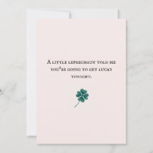 schattige kabouter vierbladige klaver kaart koppel