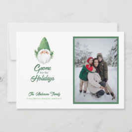 Schattige kabouter voor de feestdagen Familie foto Feestdagenkaart