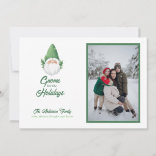 Schattige kabouter voor de feestdagen Familie foto Feestdagenkaart