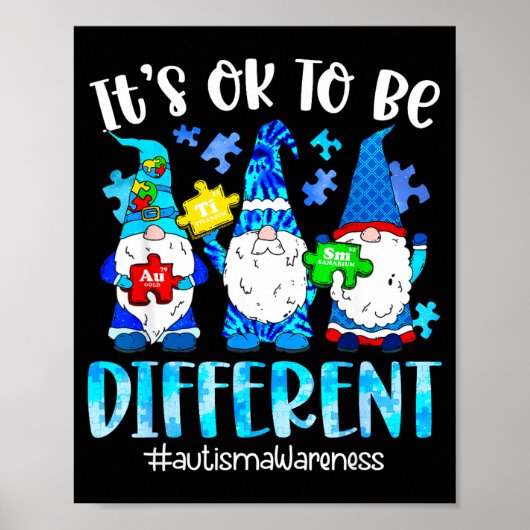 Schattige kabouters autisme bewustzijn om anders t poster (Voorkant)