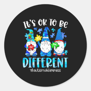 Schattige kabouters autisme bewustzijn om anders t ronde sticker