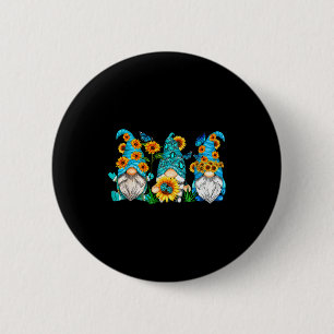 Schattige kabouters met zonnebloem vlinder tuinier ronde button 5,7 cm