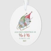 Schattige kabouters slee onze eerste kerst ornament (voorkant)