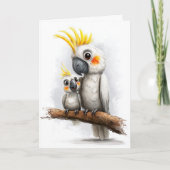 Schattige Kaketoe Vaderdag Feestdagen Kaart (Voorkant)