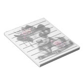 Schattige kalf met Pet versierd met bloemen Notitieblok (Schuin)