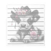 Schattige kalf met Pet versierd met bloemen Notitieblok (Voorkant)