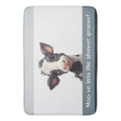 Schattige kalf Moo-ve in de douchegroef Badmat (Voorkant Verticaal)