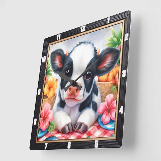 Schattige kalf picknickbloem vierkante klok (Hoek)