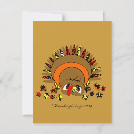 Schattige kalkoen kaart (Achterkant)