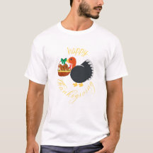 Schattige kalkoen met zijn baby's Thanksgiving T-s