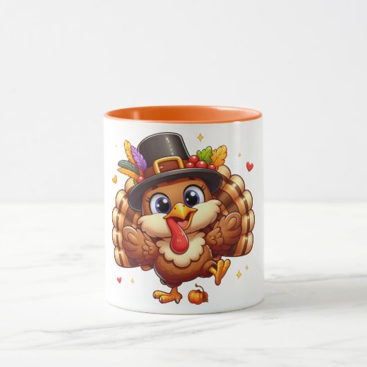 schattige kalkoen mok #1 (Midden)