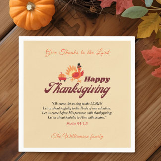 Schattige kalkoen Thanksgiving | Geef dank aan de  Servet