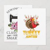 Schattige kalkoenjager Leuke Bowling Thanksgiving Kaart (Voorkant / Achterkant)