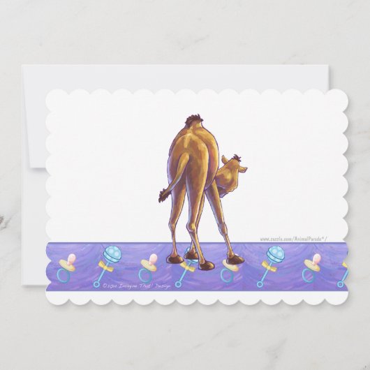 Schattige kameel Baby shower Kaart (Achterkant)