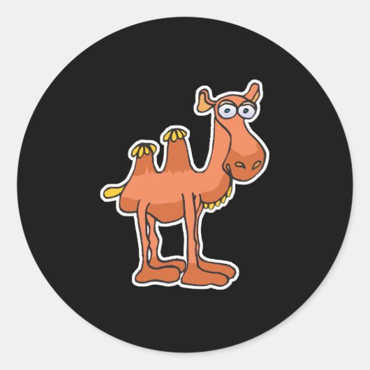 schattige kameel ronde sticker (Voorkant)