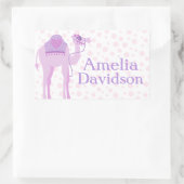 Schattige kamelenboek bord naam paarse ID label st (Tas)