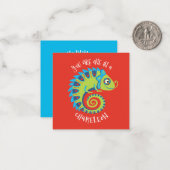 Schattige Kameleon Kinderen Valentijnsdag Klasloka Notitiekaartje (Voorkant / Achterkant in situ)