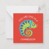 Schattige Kameleon Kinderen Valentijnsdag Klasloka Notitiekaartje (Voorkant)