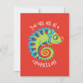 Schattige Kameleon Kinderen Valentijnsdag Klasloka Notitiekaartje (Voorkant)